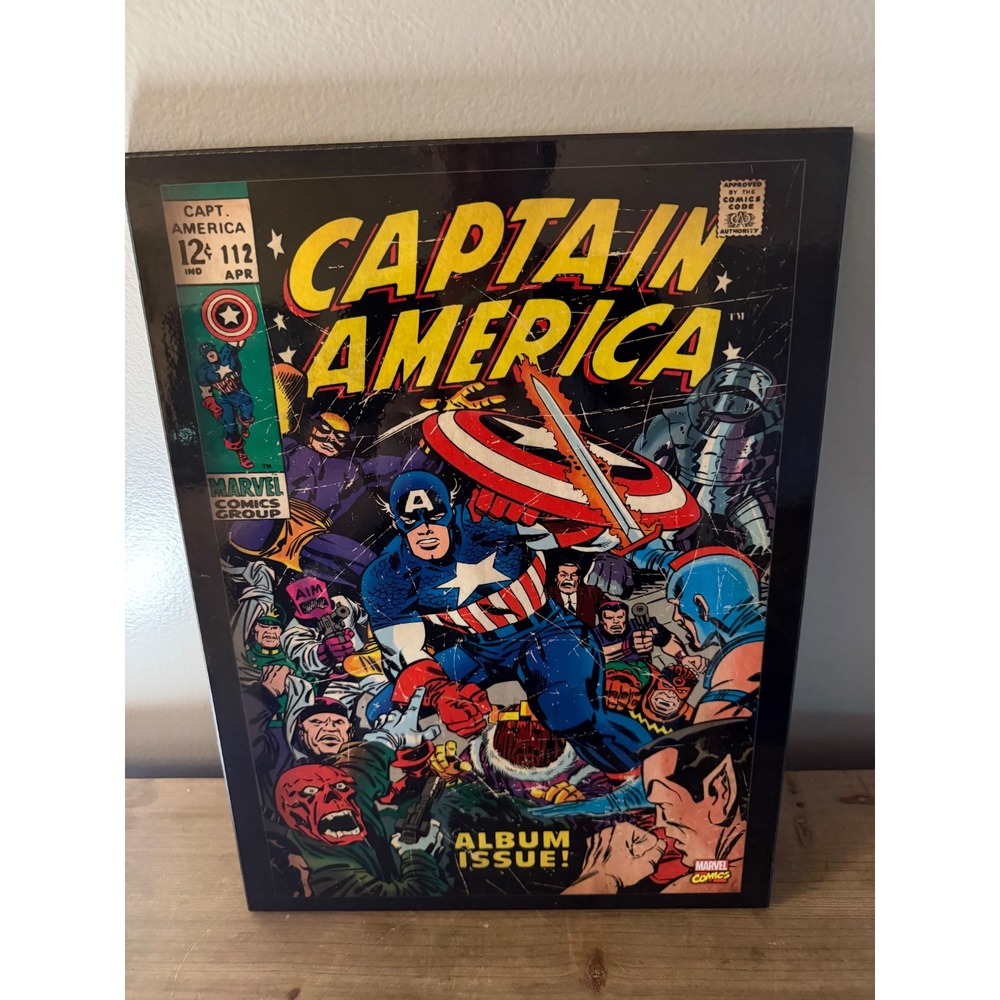 Marvel Captain America #112 Comic Cover Wall Art Plaque Artissimo‎ Retro Decor